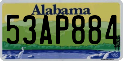 AL license plate 53AP884