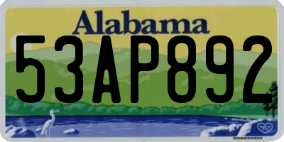 AL license plate 53AP892