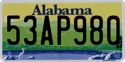 AL license plate 53AP980