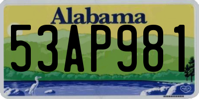 AL license plate 53AP981
