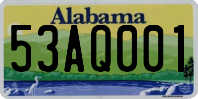 AL license plate 53AQ001