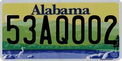 AL license plate 53AQ002