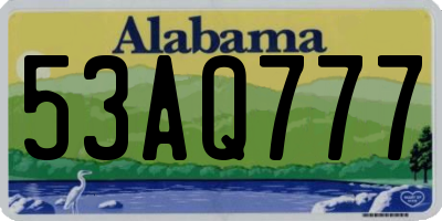 AL license plate 53AQ777