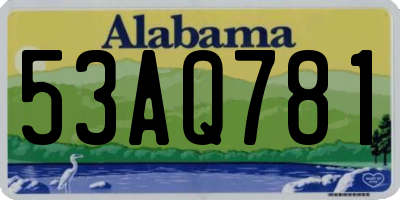 AL license plate 53AQ781