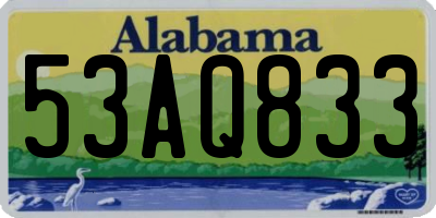 AL license plate 53AQ833