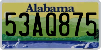 AL license plate 53AQ875