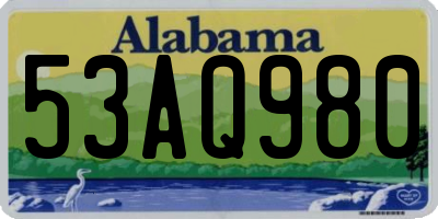 AL license plate 53AQ980