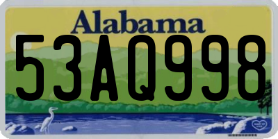 AL license plate 53AQ998