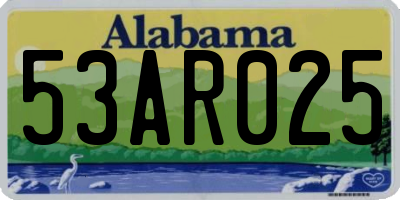 AL license plate 53AR025