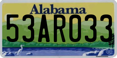 AL license plate 53AR033