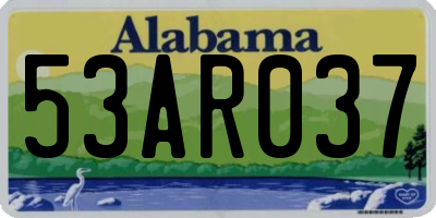 AL license plate 53AR037