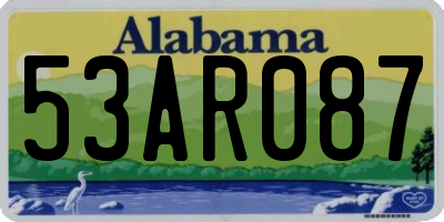 AL license plate 53AR087