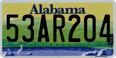 AL license plate 53AR204