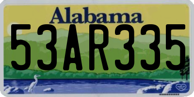 AL license plate 53AR335