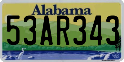 AL license plate 53AR343