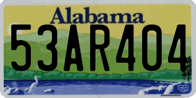AL license plate 53AR404