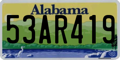 AL license plate 53AR419