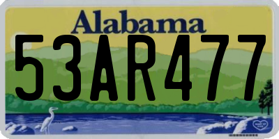 AL license plate 53AR477