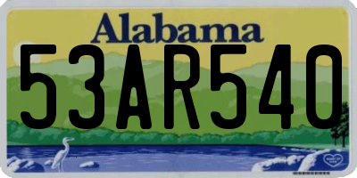 AL license plate 53AR540