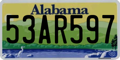 AL license plate 53AR597