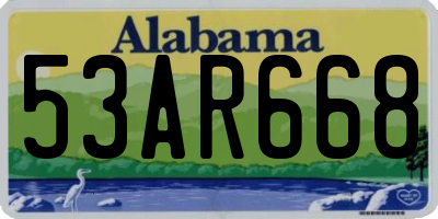 AL license plate 53AR668
