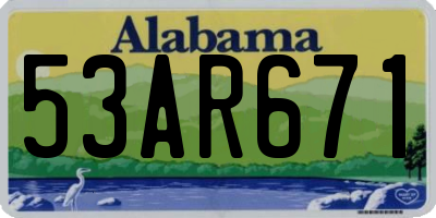 AL license plate 53AR671