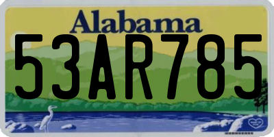 AL license plate 53AR785