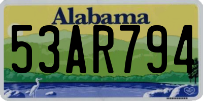 AL license plate 53AR794
