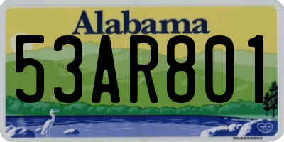 AL license plate 53AR801