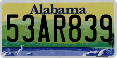 AL license plate 53AR839
