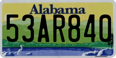 AL license plate 53AR840