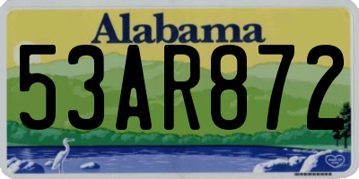 AL license plate 53AR872
