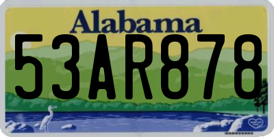 AL license plate 53AR878