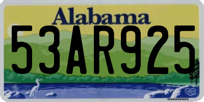 AL license plate 53AR925