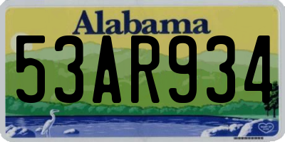 AL license plate 53AR934