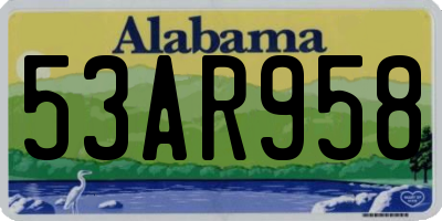 AL license plate 53AR958