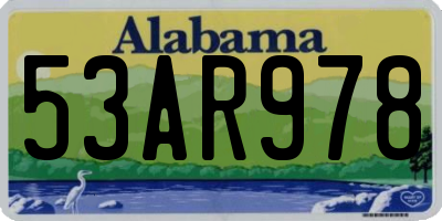 AL license plate 53AR978