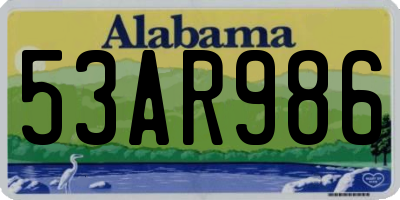 AL license plate 53AR986