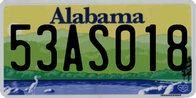 AL license plate 53AS018