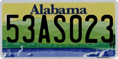 AL license plate 53AS023