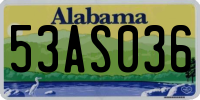 AL license plate 53AS036