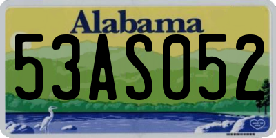 AL license plate 53AS052