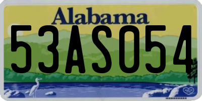 AL license plate 53AS054