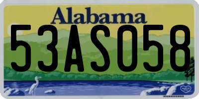 AL license plate 53AS058