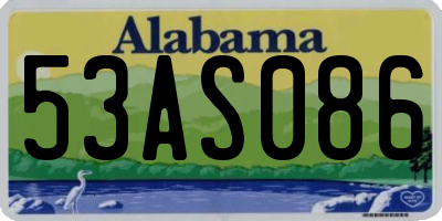 AL license plate 53AS086