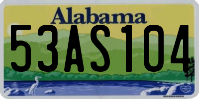 AL license plate 53AS104