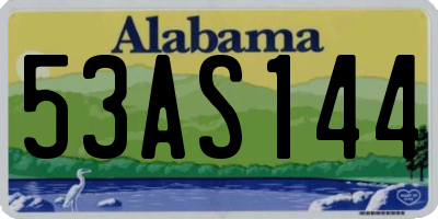 AL license plate 53AS144