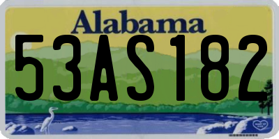 AL license plate 53AS182