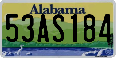 AL license plate 53AS184