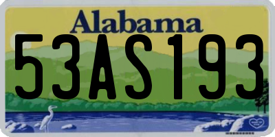 AL license plate 53AS193